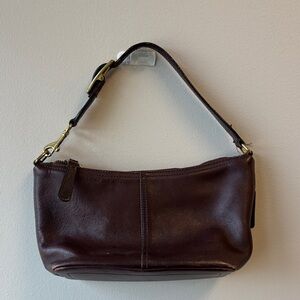 Coach Vintage Brown Leather Baguette Shoulder Bag Style D3X-9596